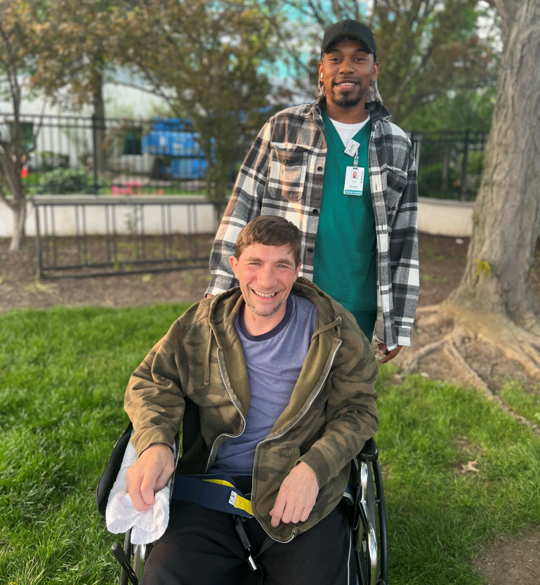 George Dispey with therapist